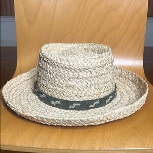 Discovery Channel vintage Natural Straw Hat with Green Band